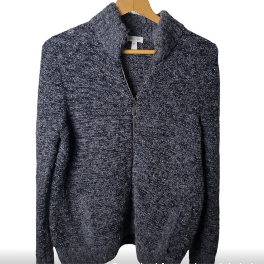 Garnet Hill Alpaca Blend zip up cardigan with pockets Size XS